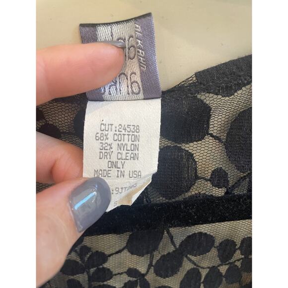 Black Hanky Panky Lace‎ 3/4 Sleeve V Neck Blouse Small - Picture 4 of 5